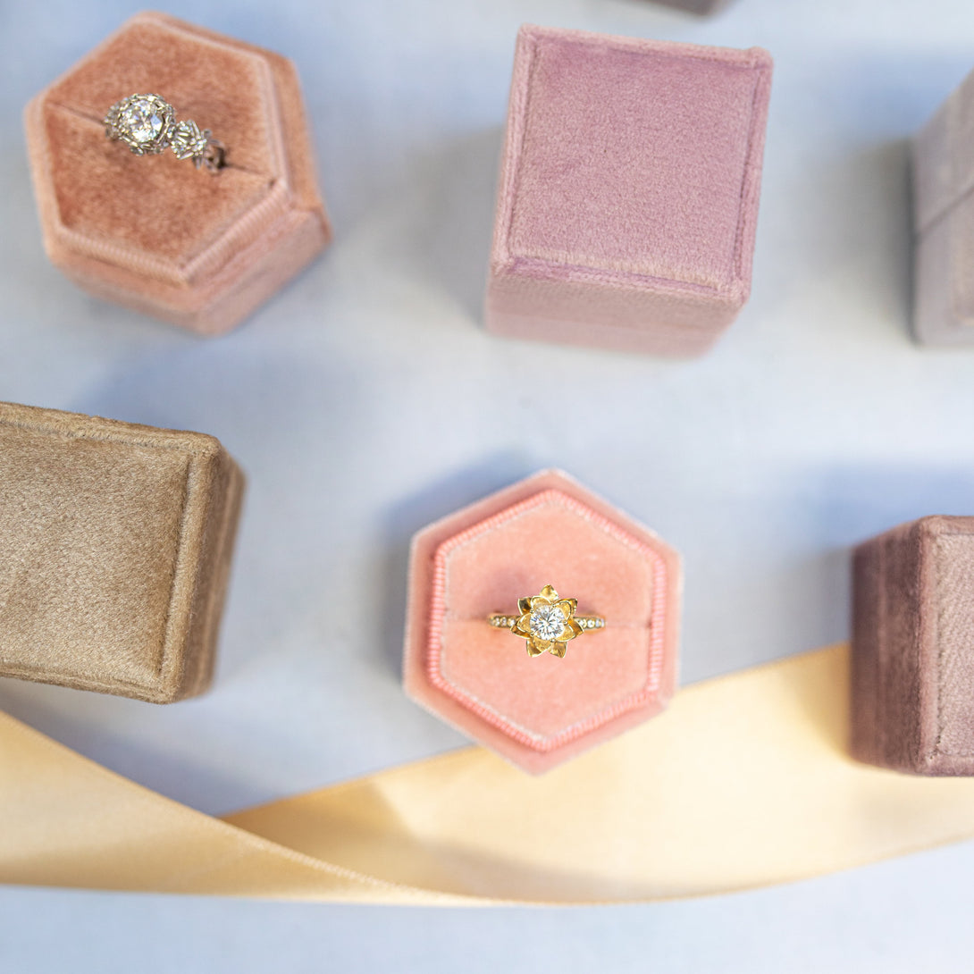 Lotus Flower Bridal Set Diamond ring - Lotus no. 1