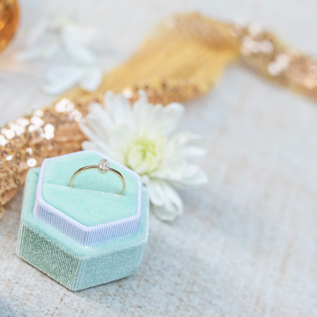 Minimalist Pear Diamond Ring - Genesis No. 1