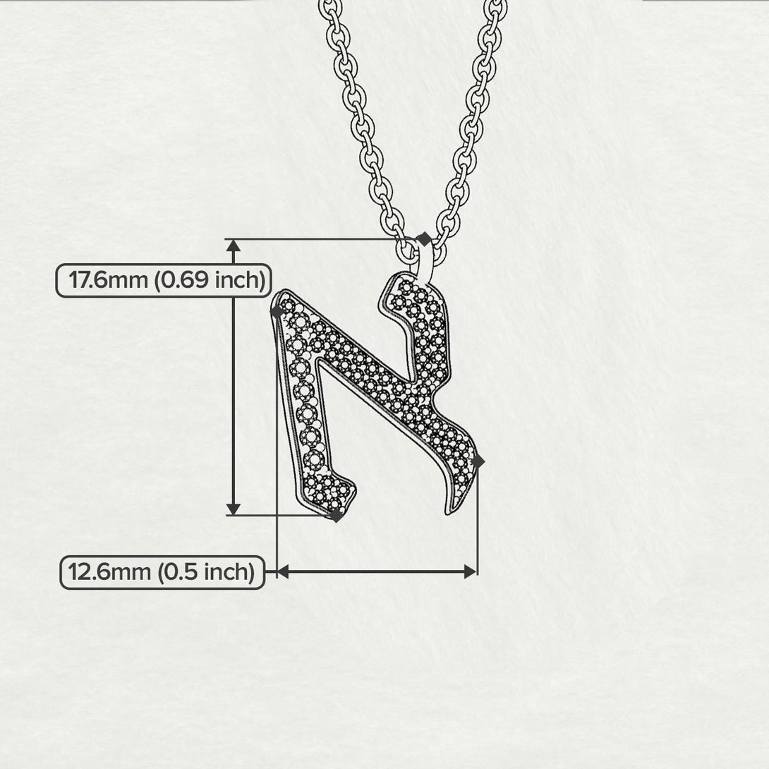 Alef - Hebrew Alef-Bet letter diamond Necklace - A letter