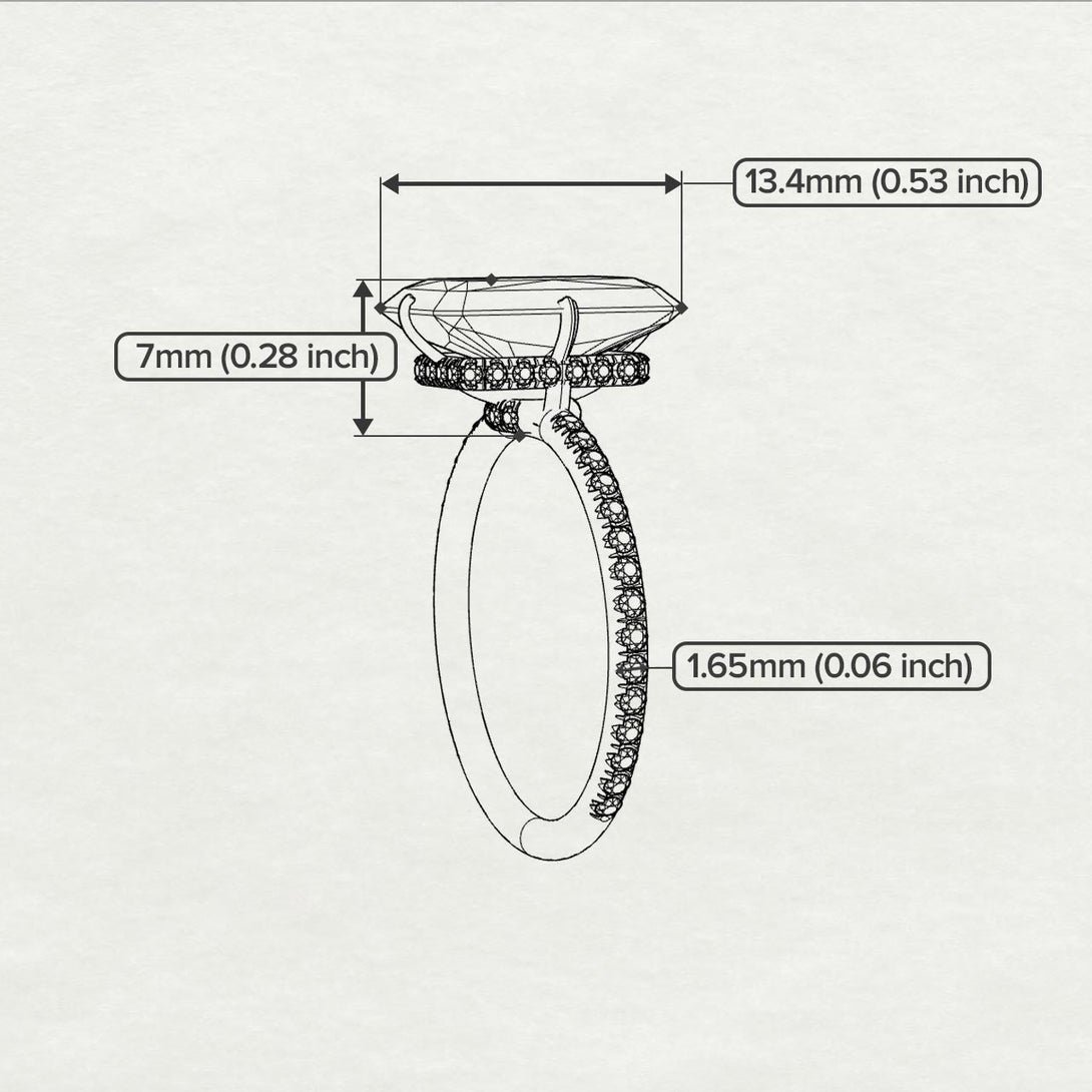 Chad's Custom Hidden Halo Emerald Cut Diamond Engagement Ring - Vanessa No. 3
