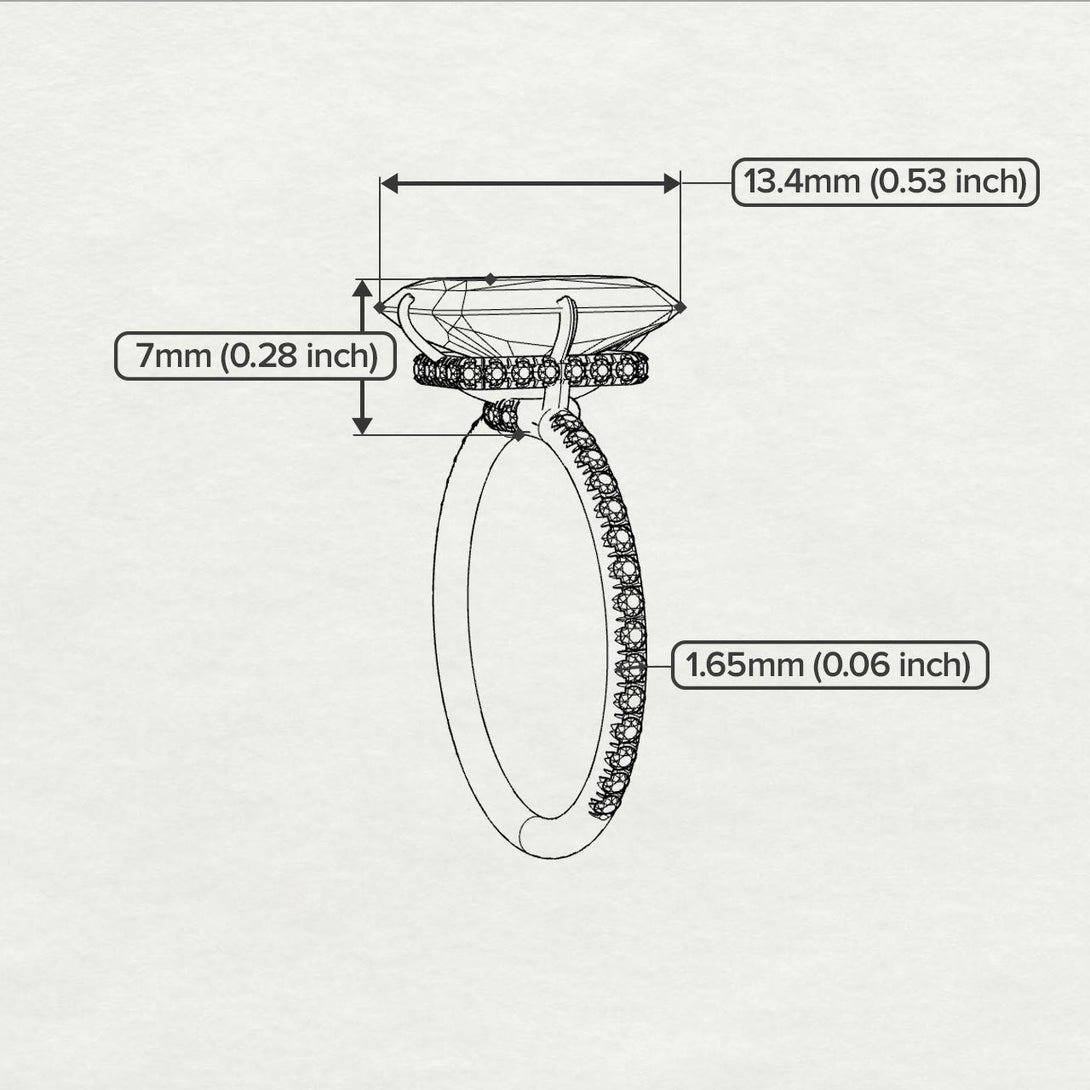 Meredith 's Custom Hidden Halo Emerald Cut Diamond Engagement Ring - Vanessa No. 300