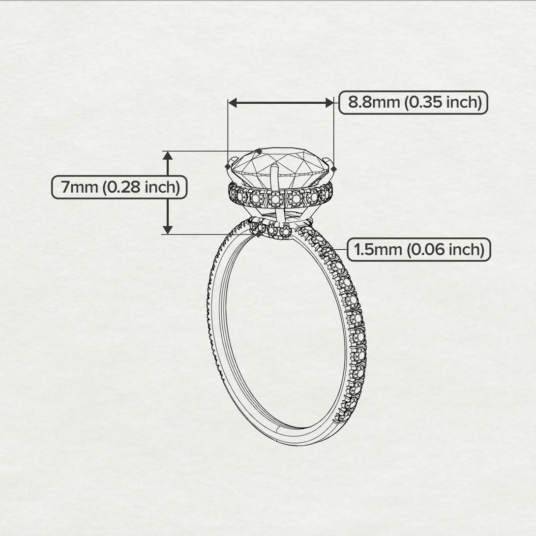 2ct Hidden Halo Emerald Engagement Ring - Adaline No. 5