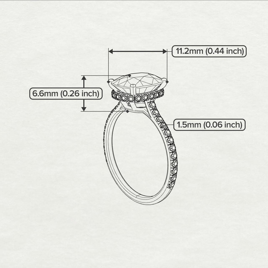 Hidden Halo Cushion Emerald Ring - Alayna No. 66