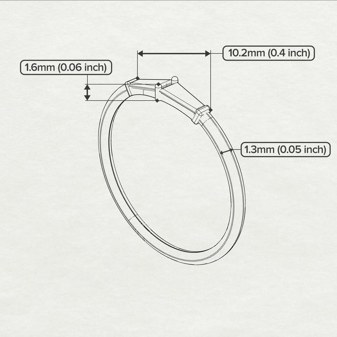 Thin Baguette Diamond Ring - Julianna No. 1