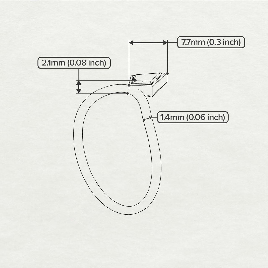Kite Stepcut Black Diamond Ring - Leila No. 9