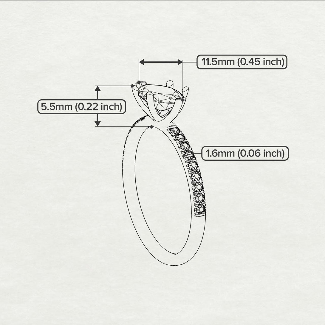 Marqise Black Diamond Engagement Ring - Lola No. 22