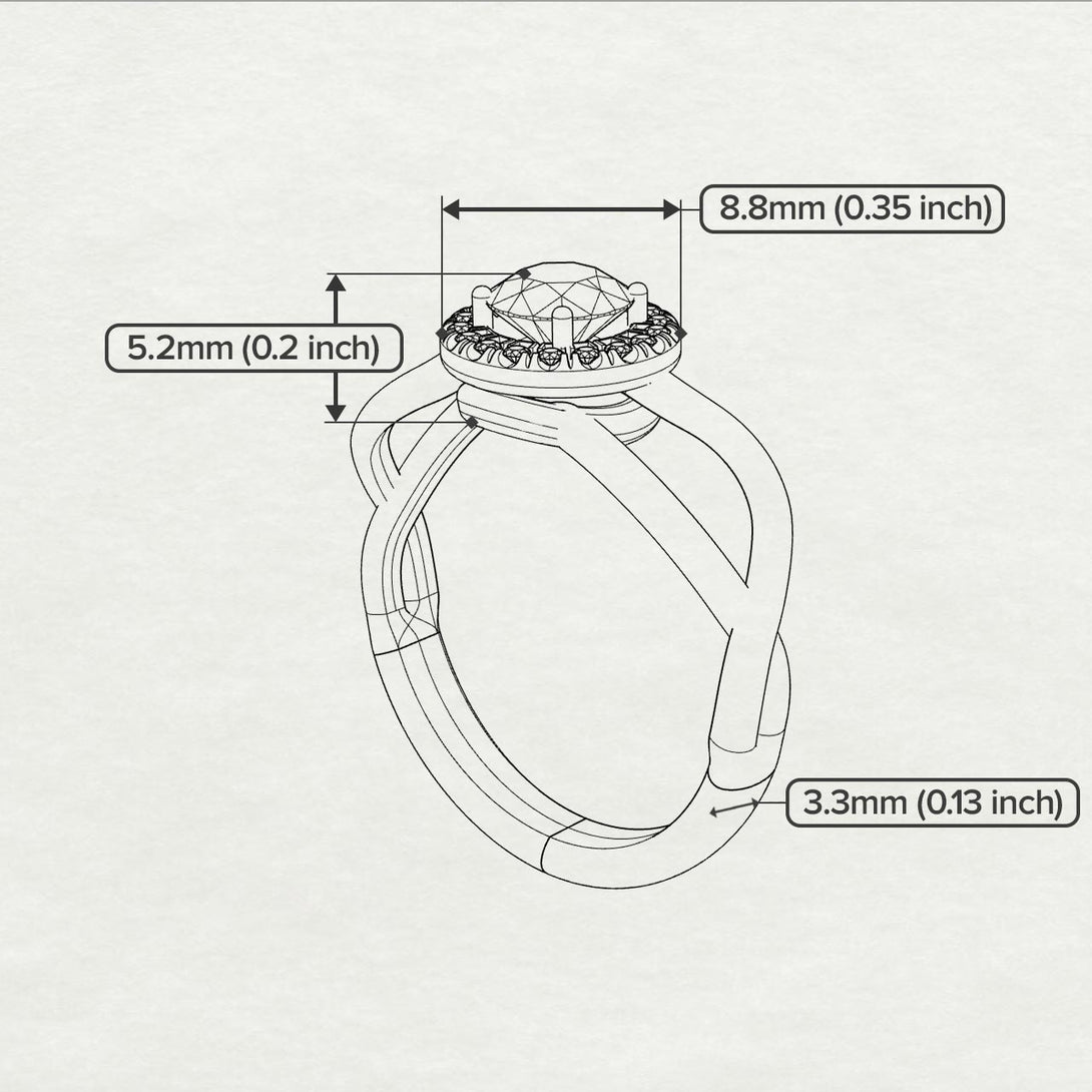 Split Shank Halo Emerald Engagement Ring - Adriana No. 36