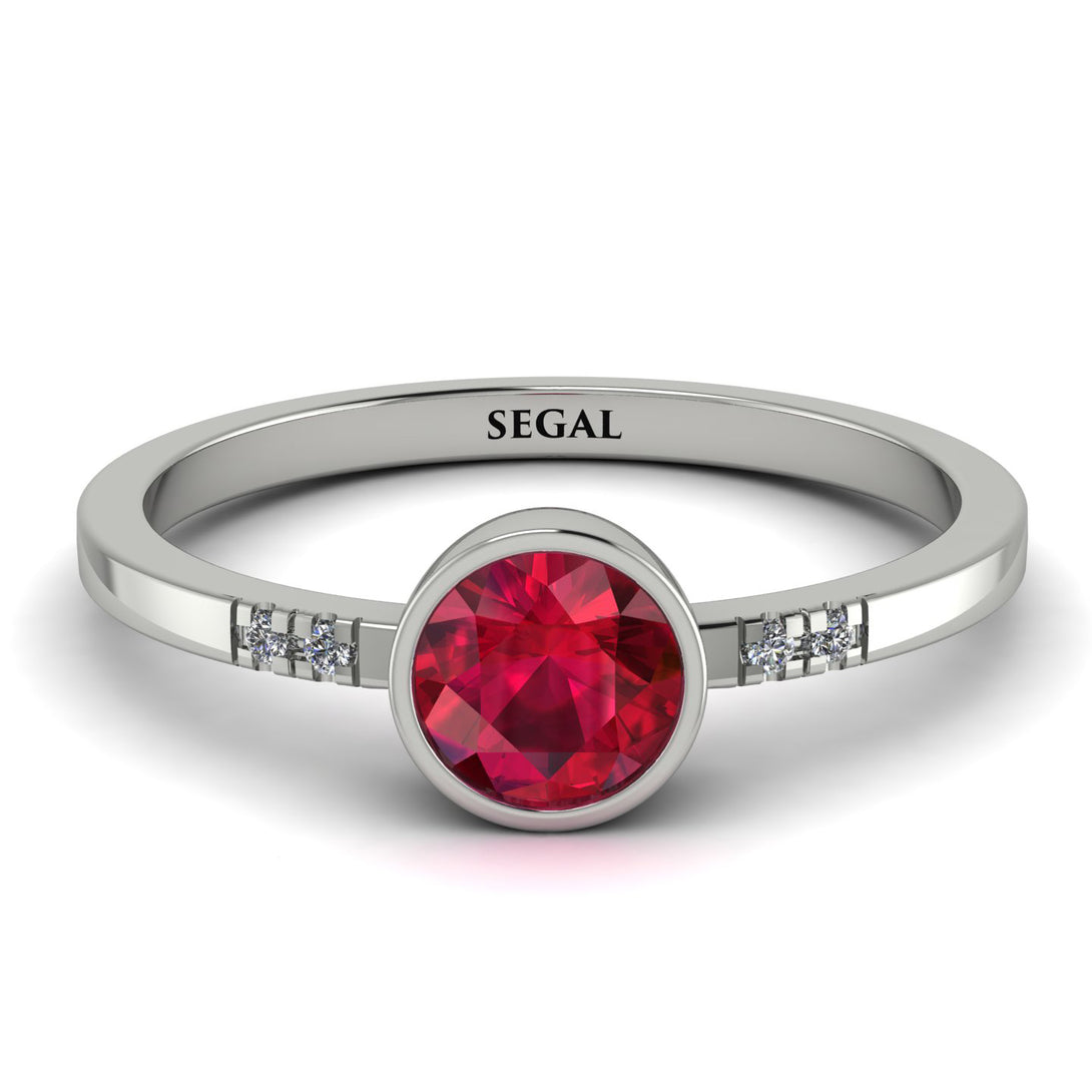 Bezel Minimalist Ruby Ring - Kinsley No. 12