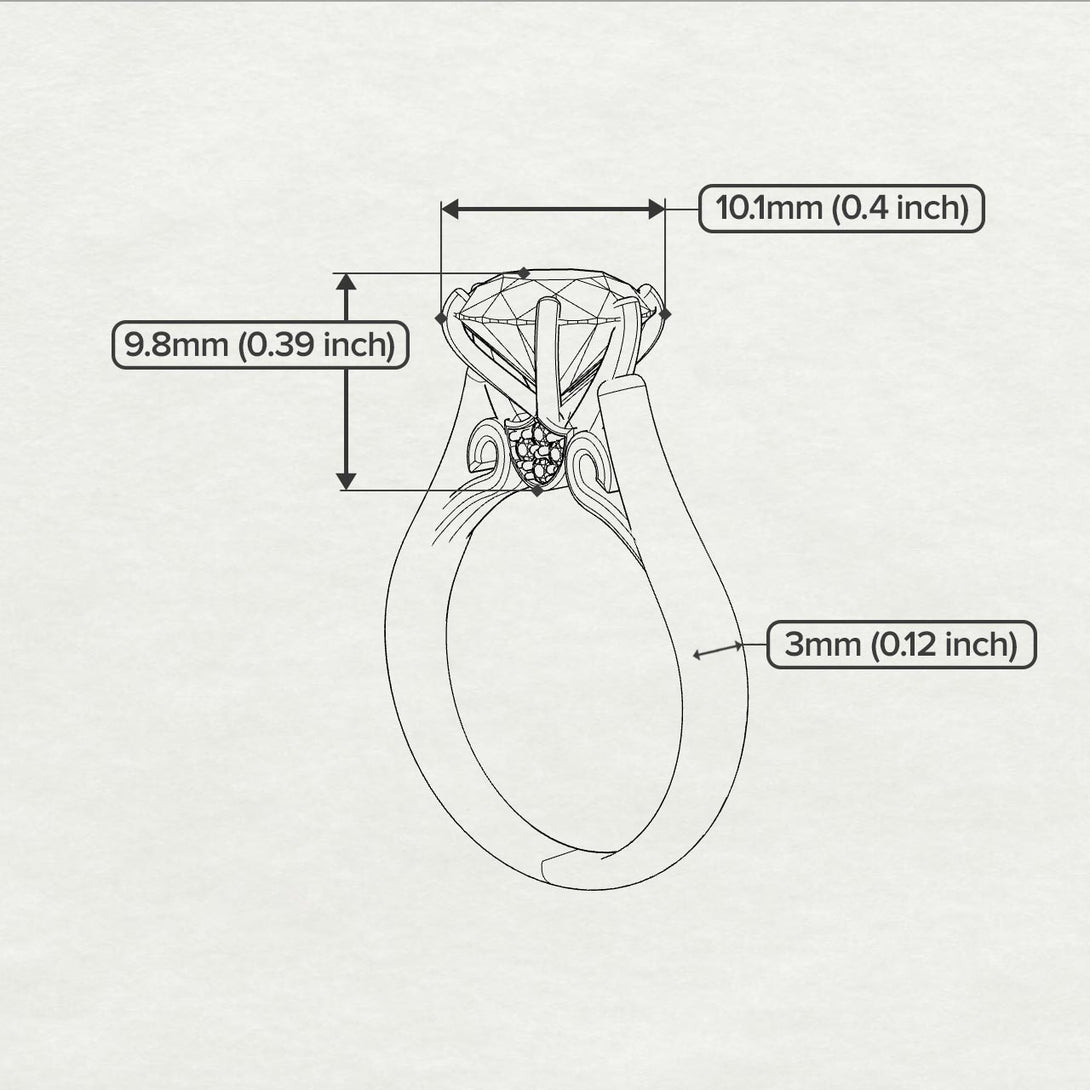 3ct Black Diamond Engagement Ring - June No. 22
