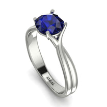 Solitaire Twist Shank Sapphire Ring - Eleanor No. 15 image 1