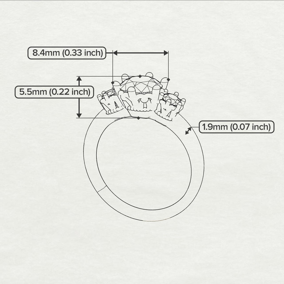Two Tones Classic 3 Stone Diamond Engagement Ring - Sofia No. 78