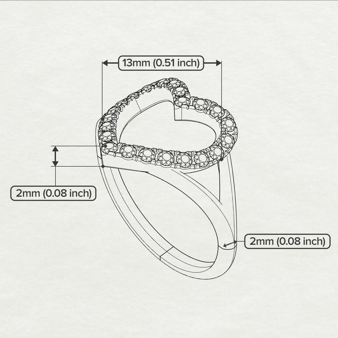 Split Shank Heart Diamond Ring - Delaney No. 3
