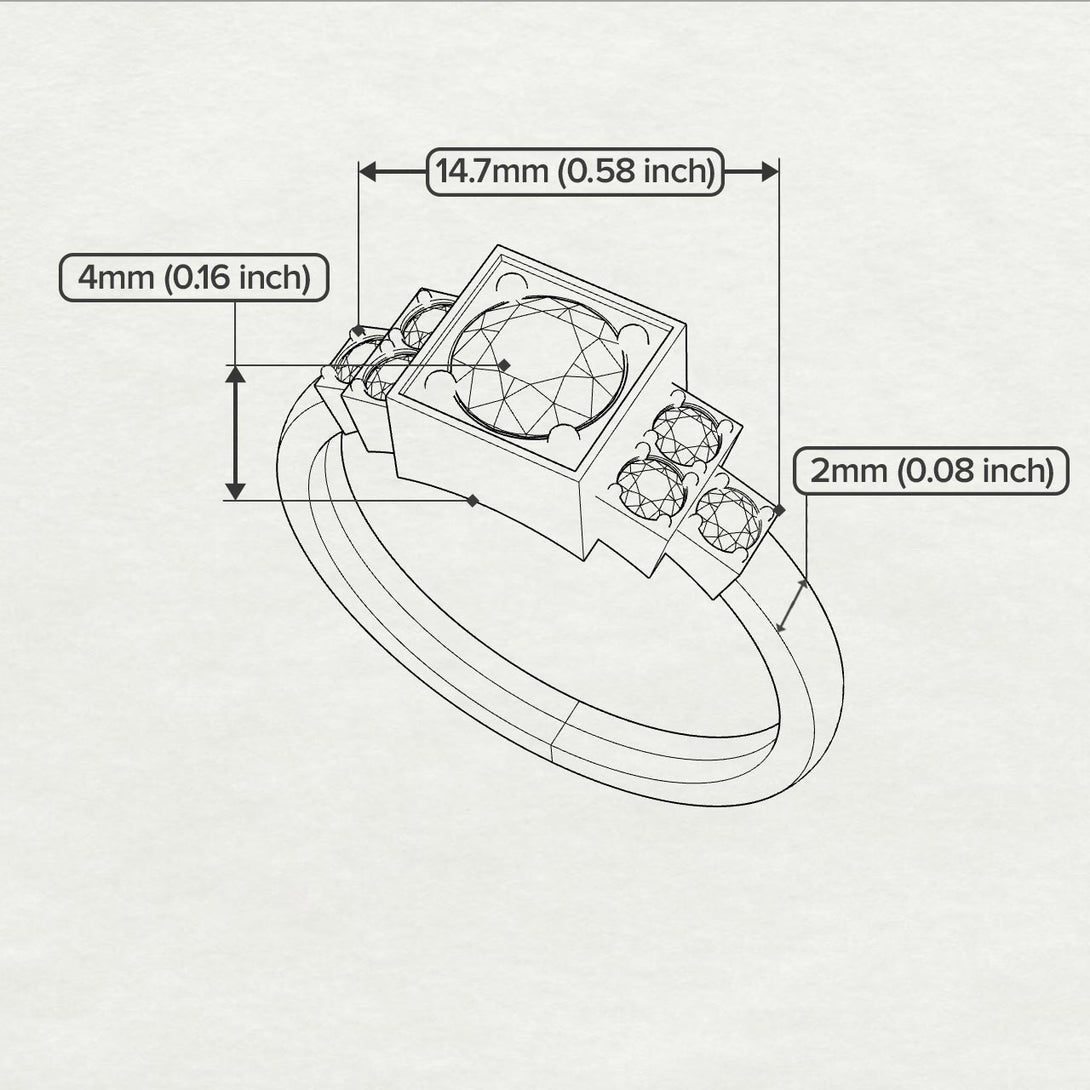 Square Emerald Engagement Ring - Samara No. 35