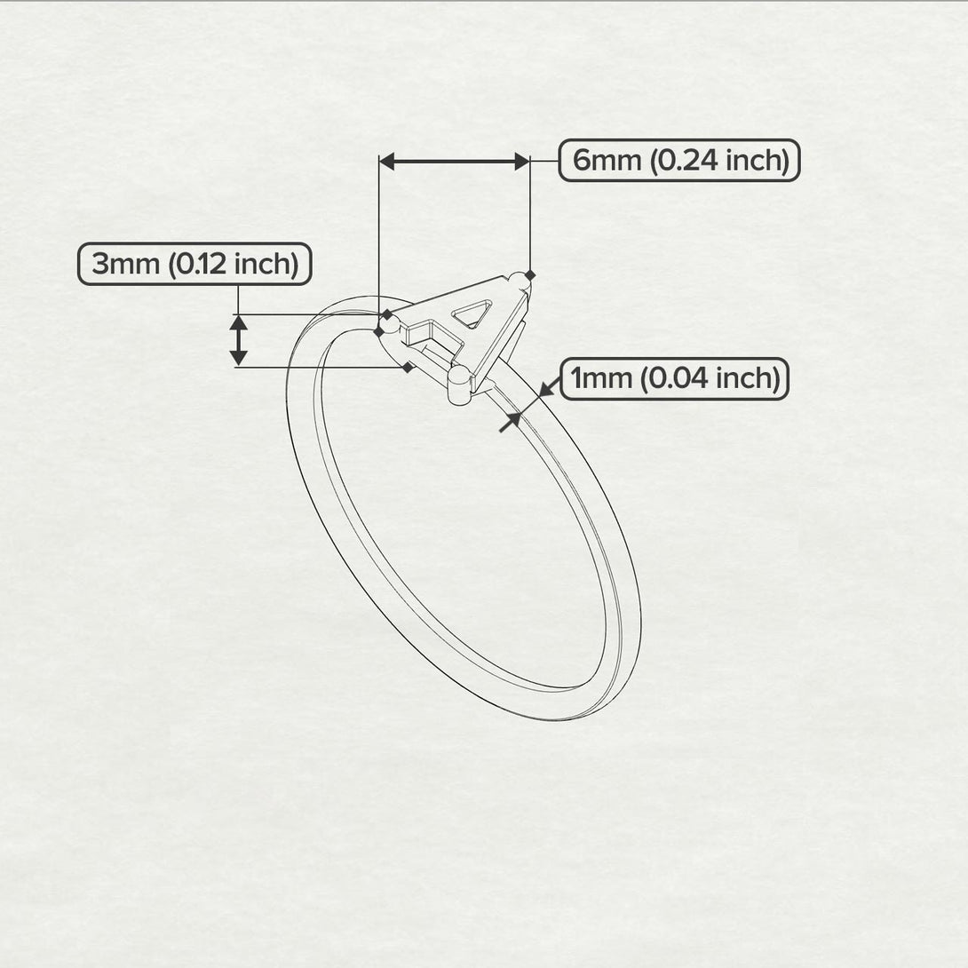 A Letter - Initial Rose Gold Diamond Ring