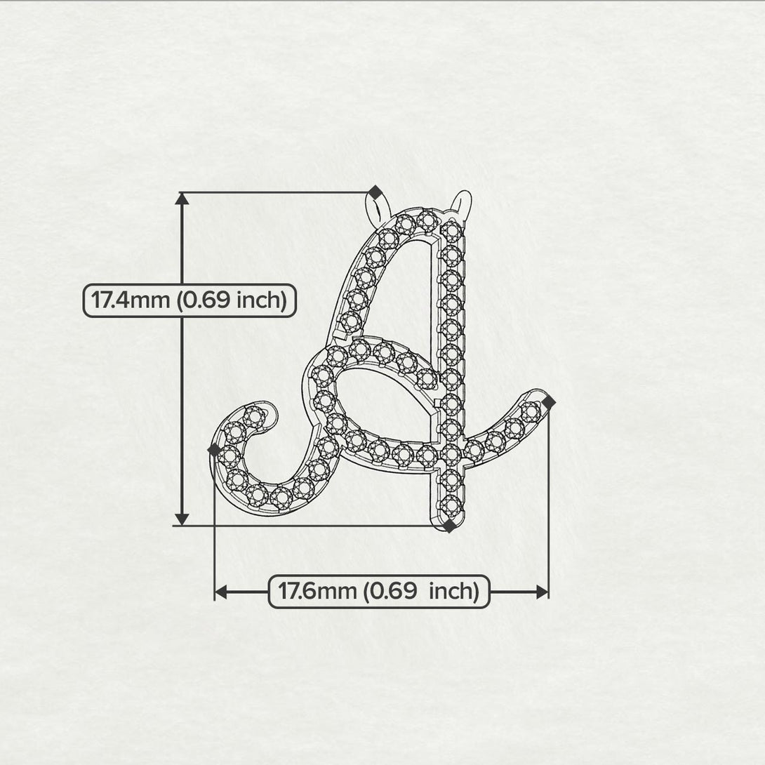 Diamond Gold Letter Necklace - A