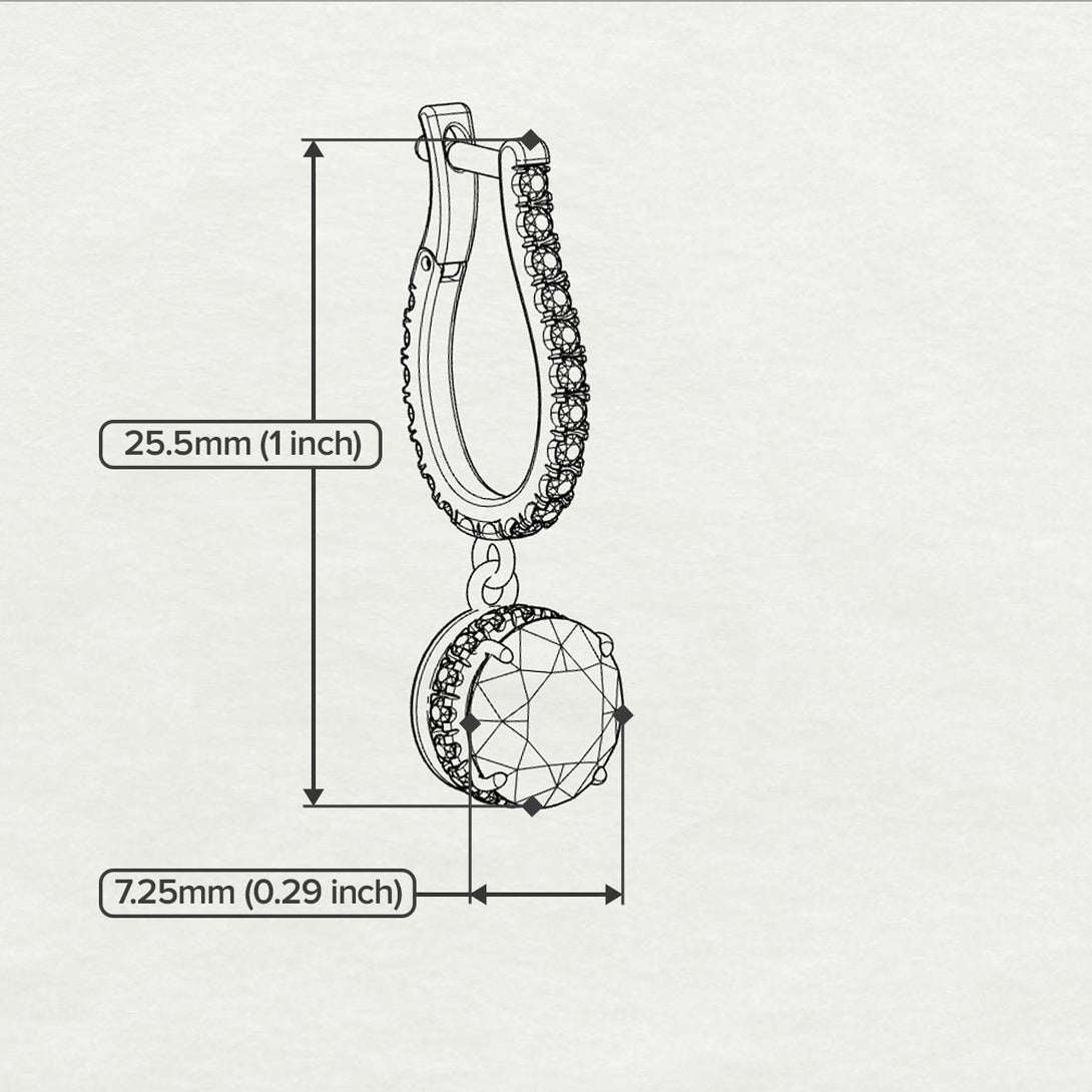 Ruby Dangle Earrings With Hidden Halo - Adaline No. 42