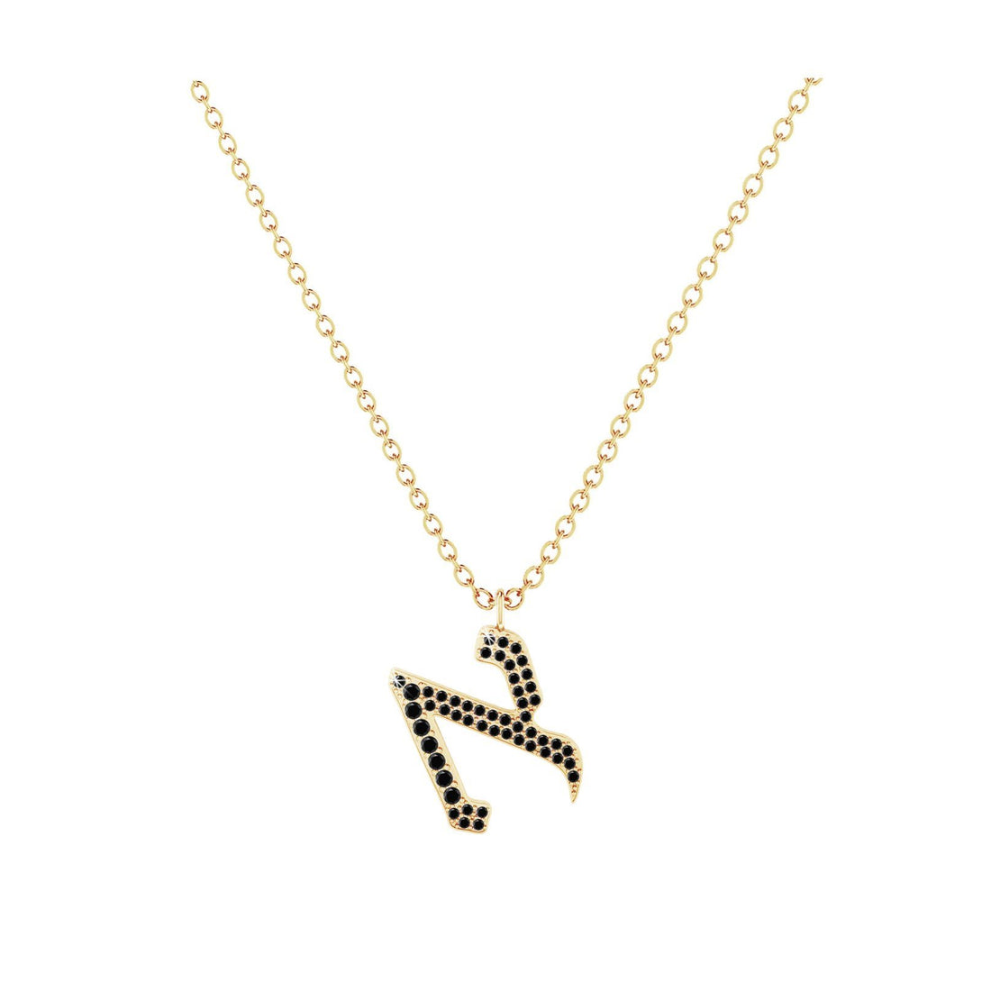 Alef - Hebrew Alef-Bet letter diamond Necklace - A letter