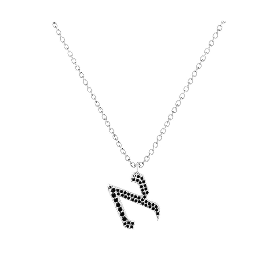 Alef - Hebrew Alef-Bet letter diamond Necklace - A letter