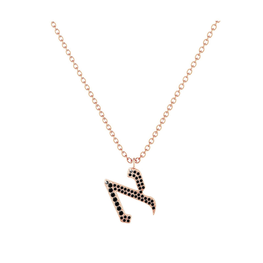 Alef - Hebrew Alef-Bet letter diamond Necklace - A letter