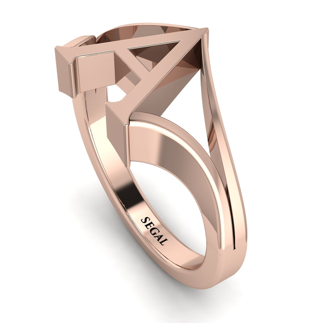 Gold Initial A Ring