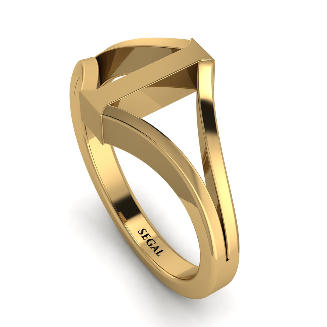 Gold Initial I Ring