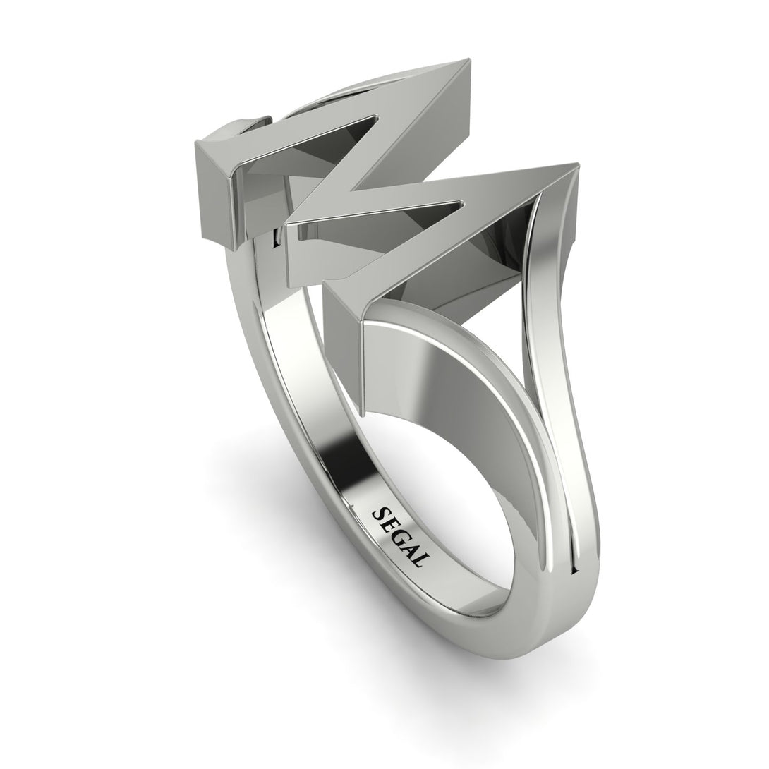 Gold Initial M Ring