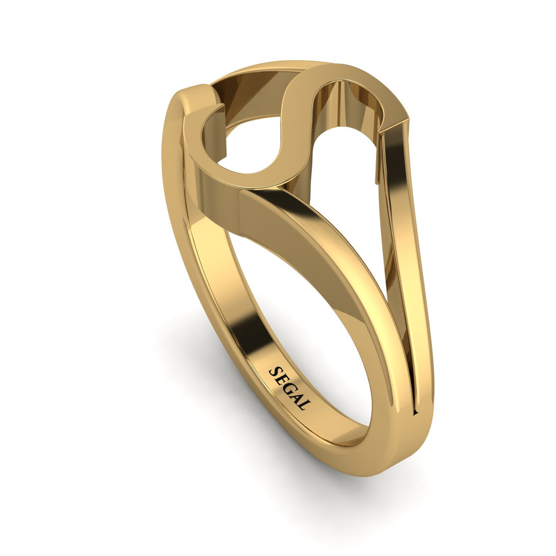 Gold Initial S Ring