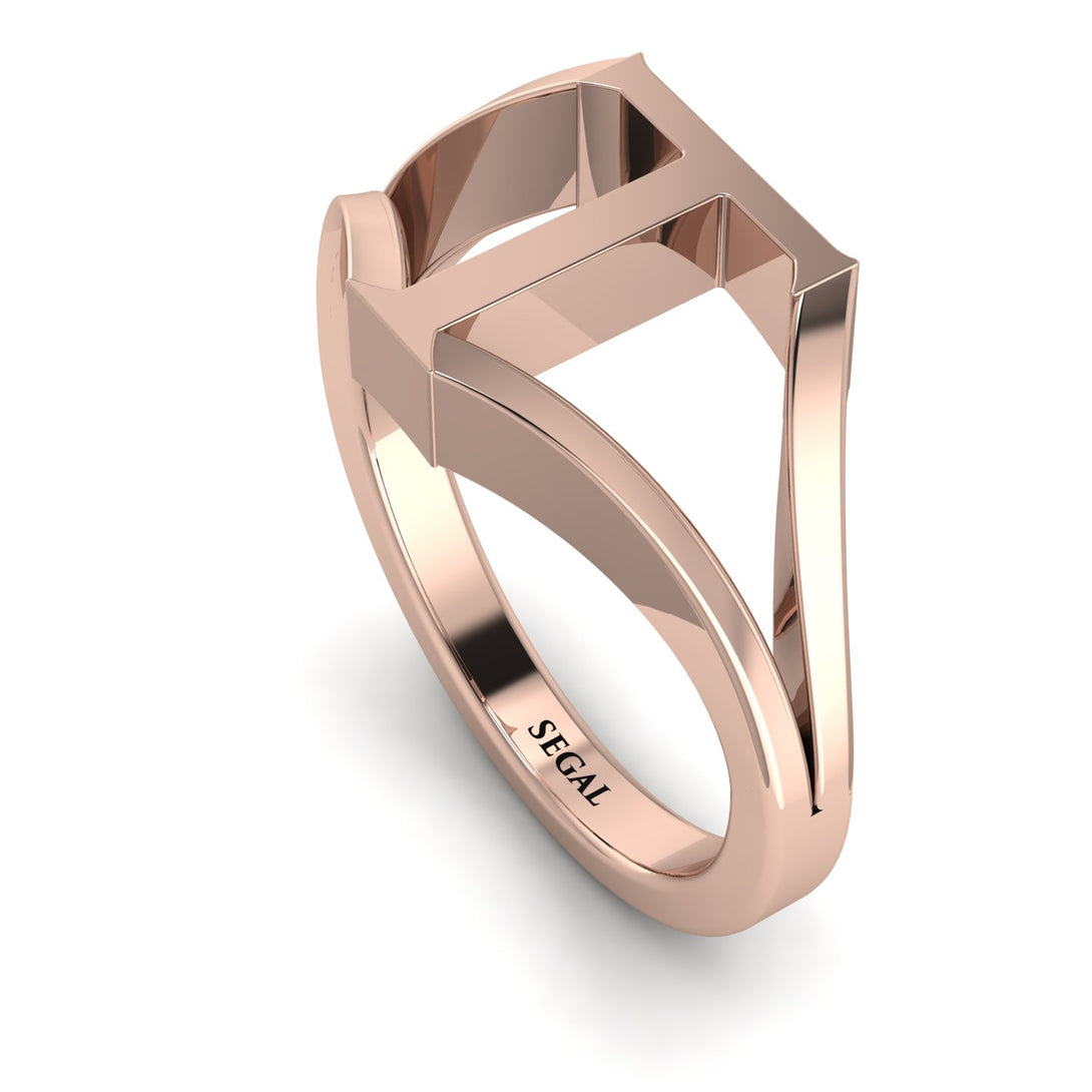 Gold Initial T Ring
