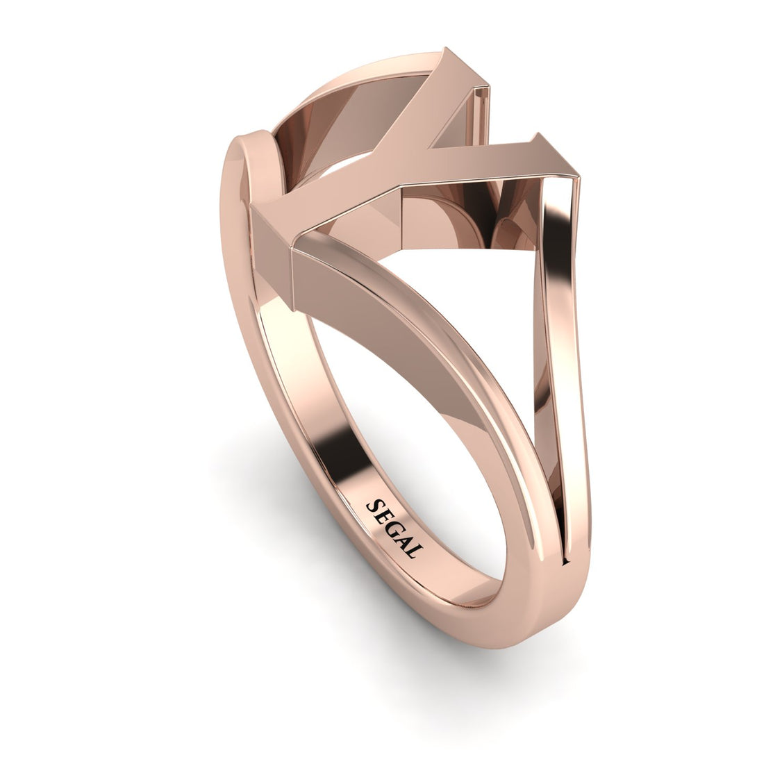 Gold Initial Y Ring