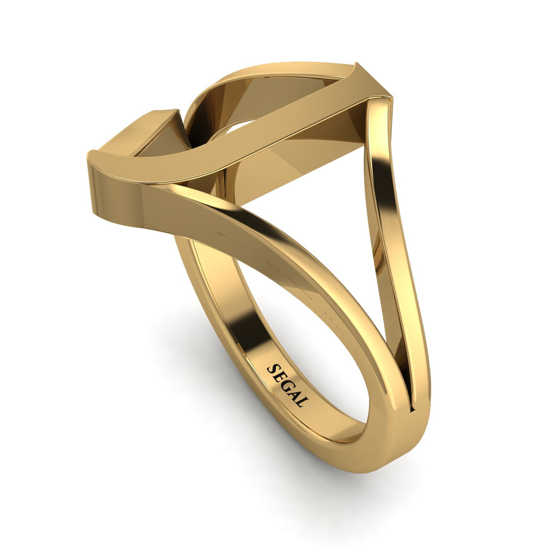 Gold Initial J Ring