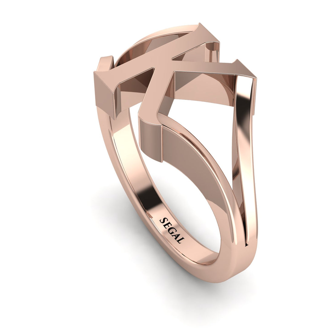 Gold Initial K Ring