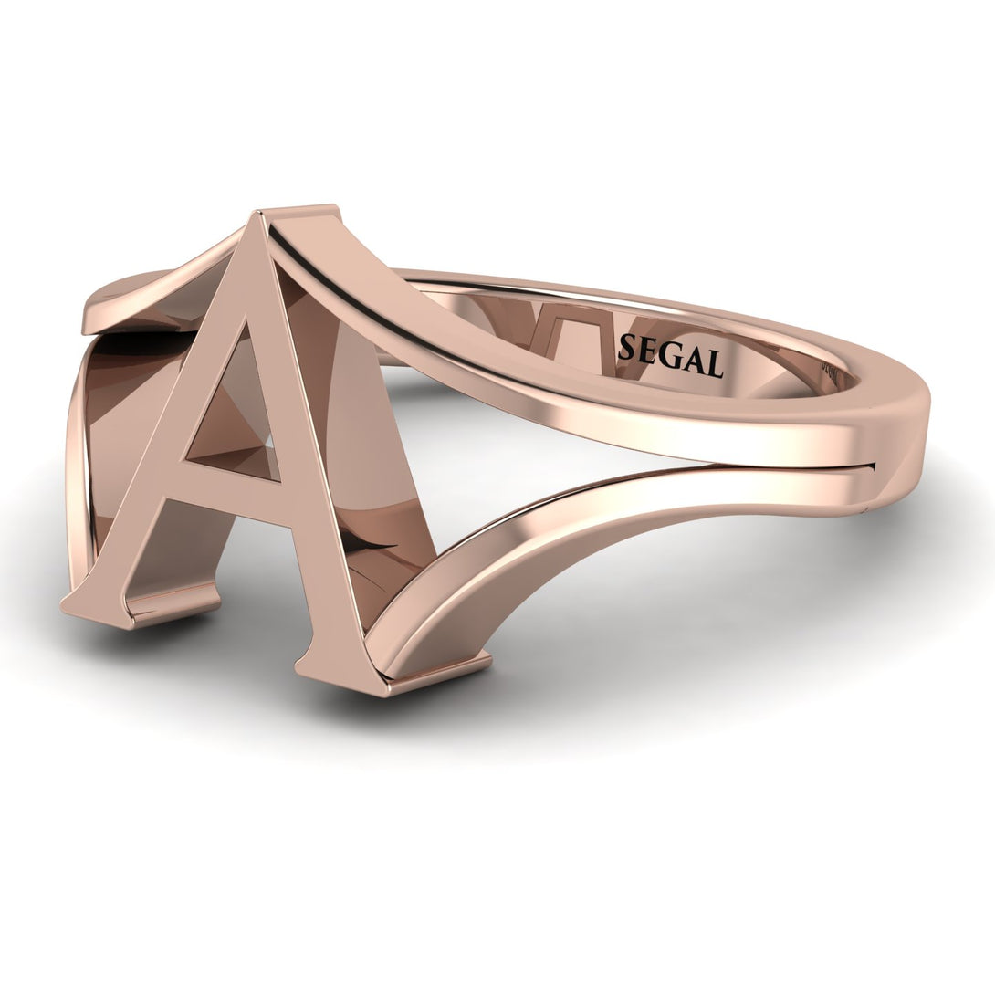Gold Initial A Ring