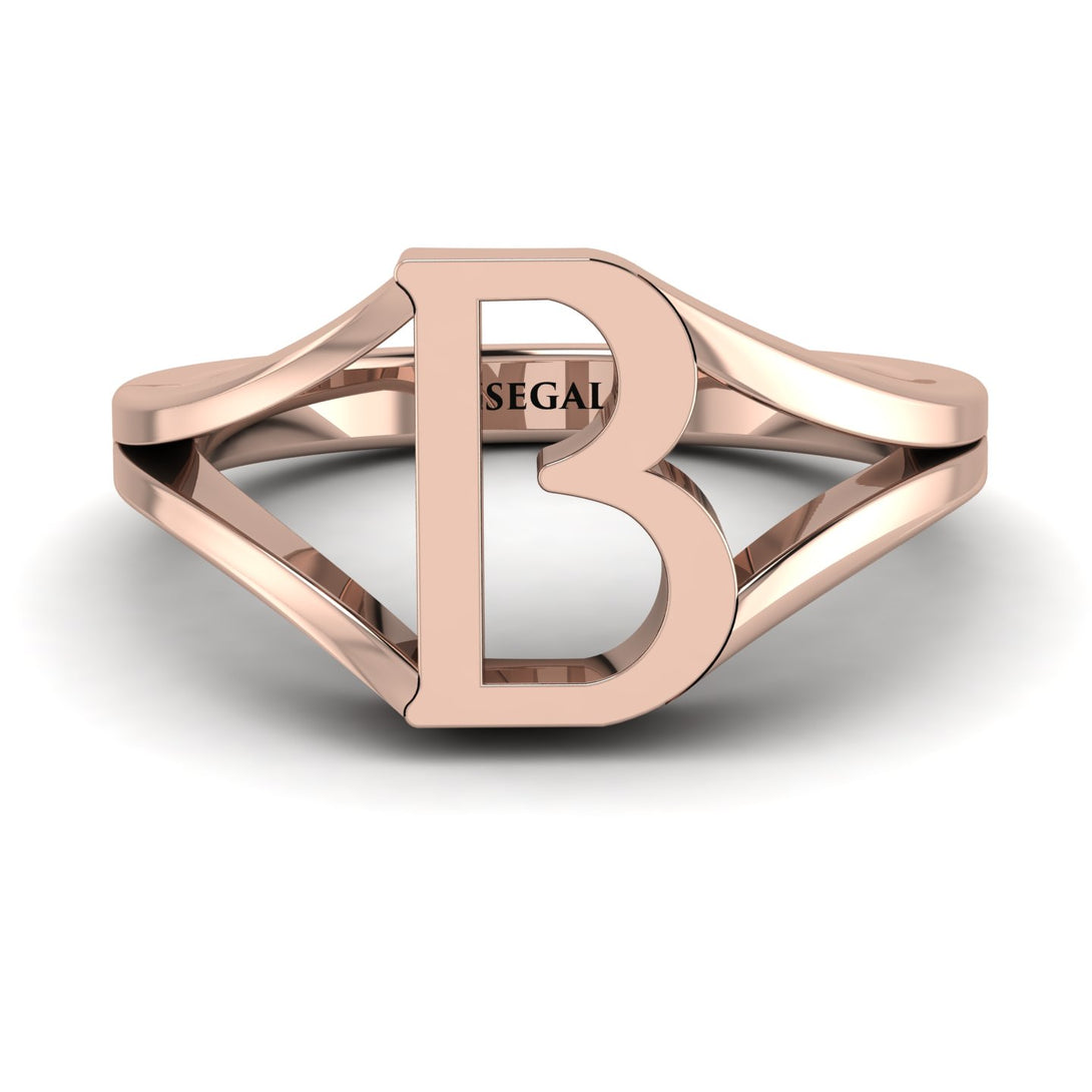 Gold Initial B Ring