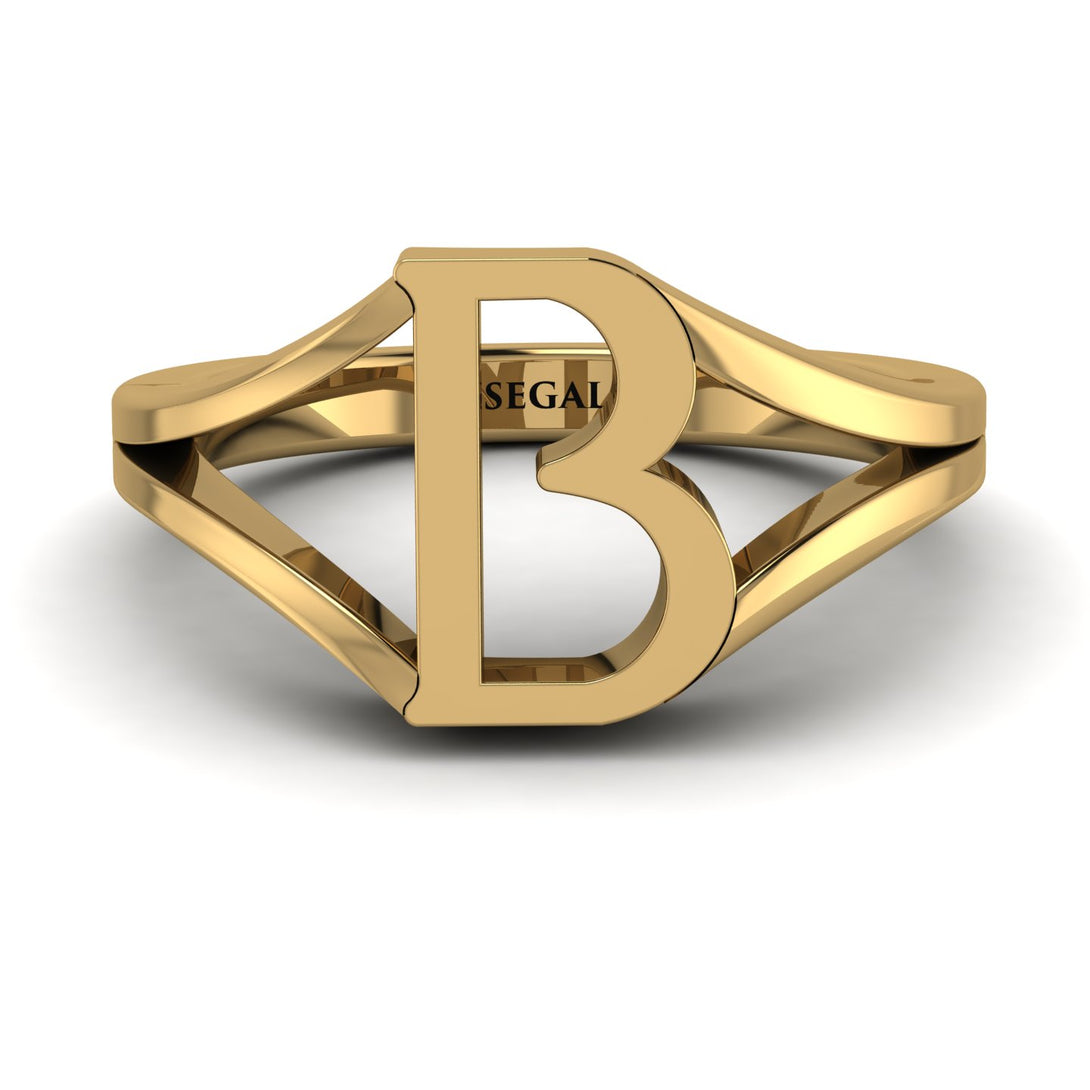 Gold Initial B Ring