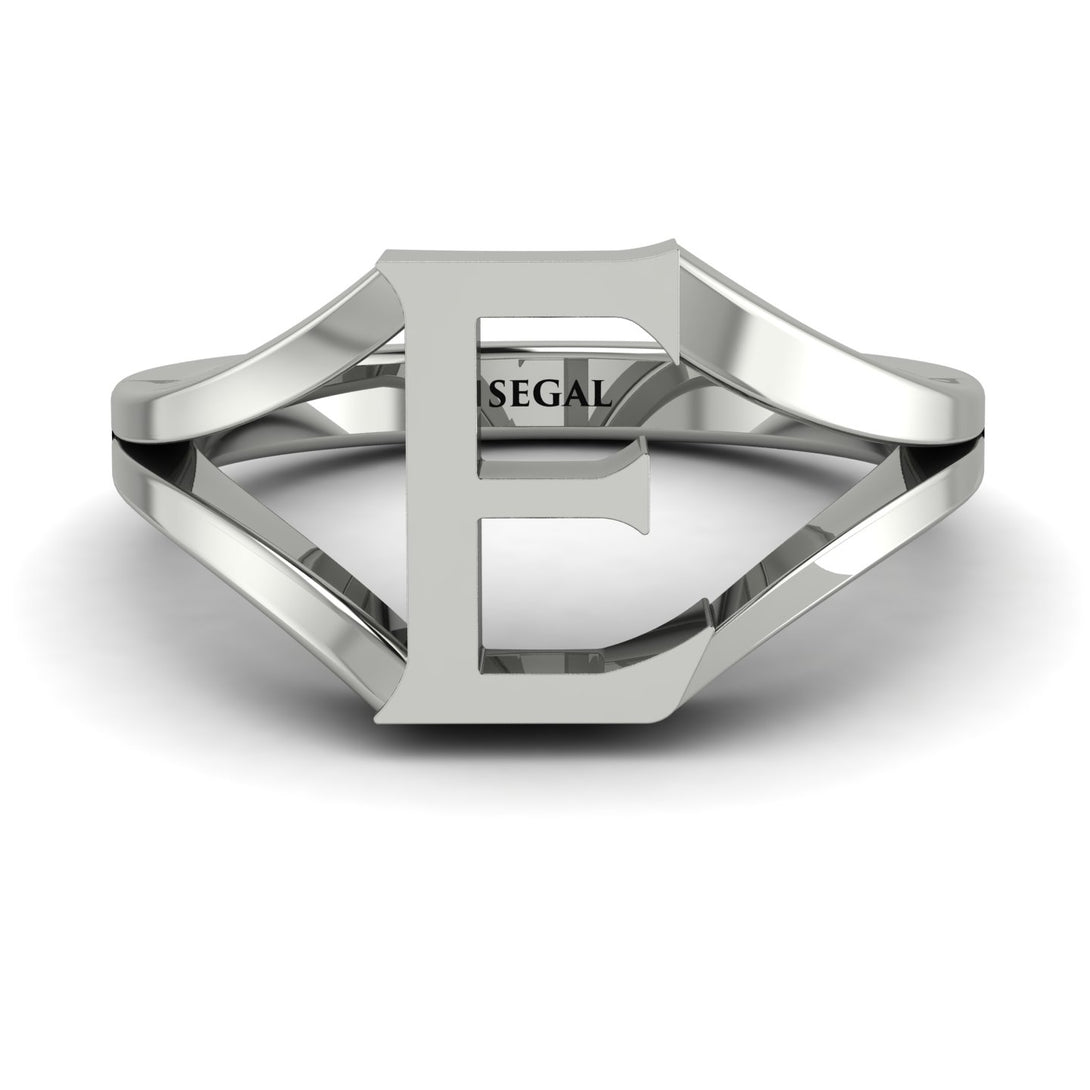 Gold Initial E Ring