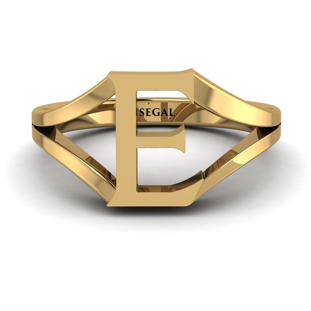 Gold Initial E Ring