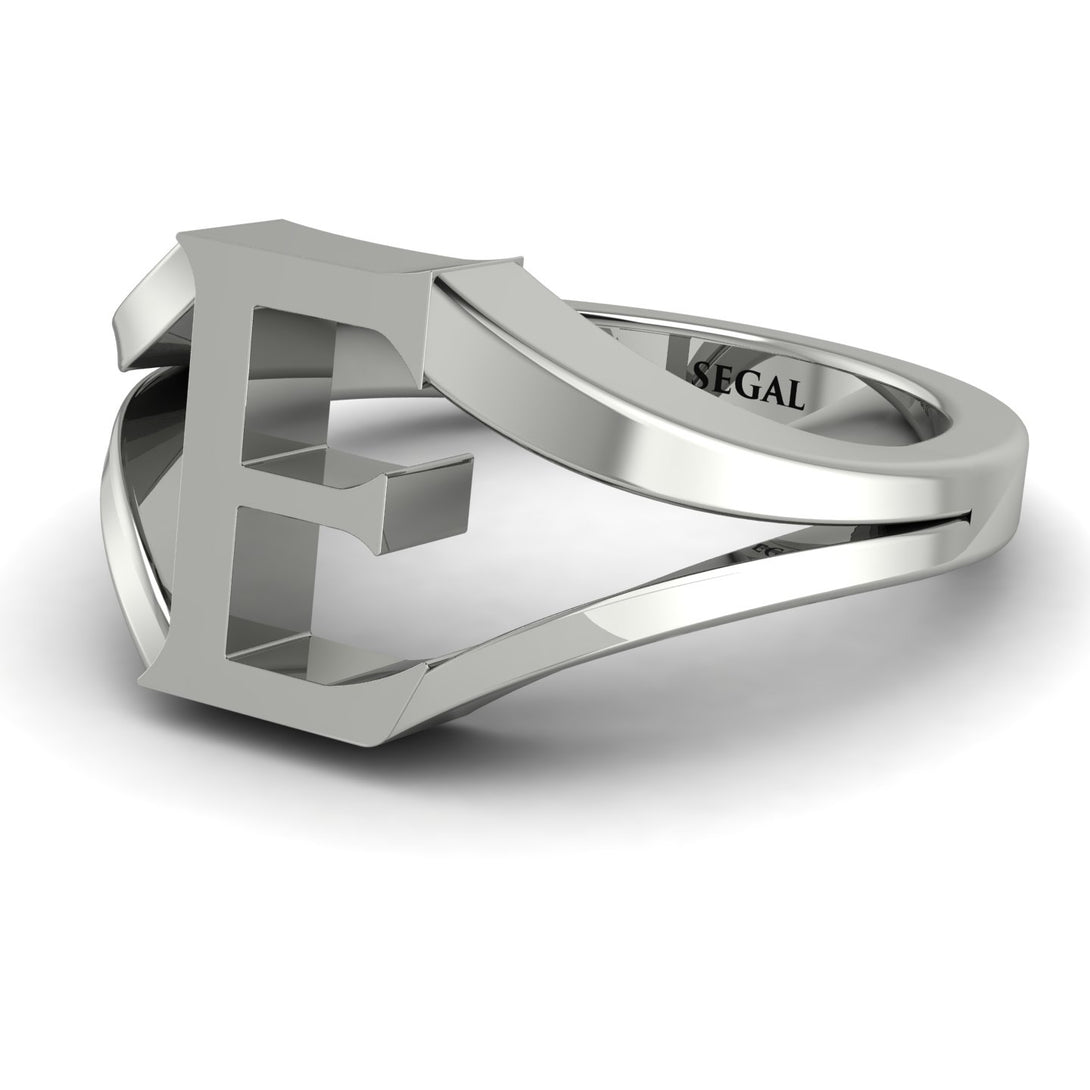 Gold Initial E Ring