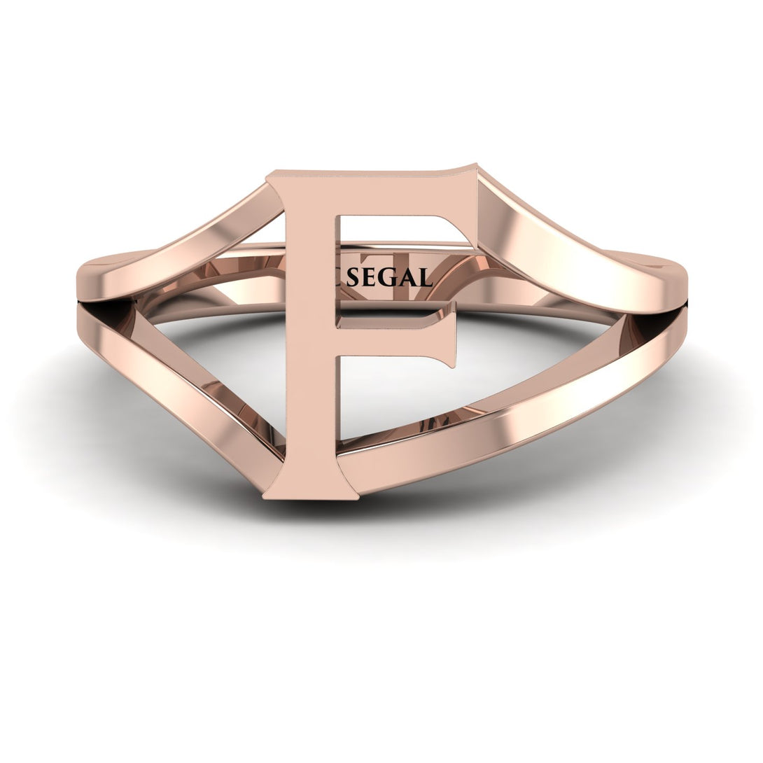 Gold Initial F Ring