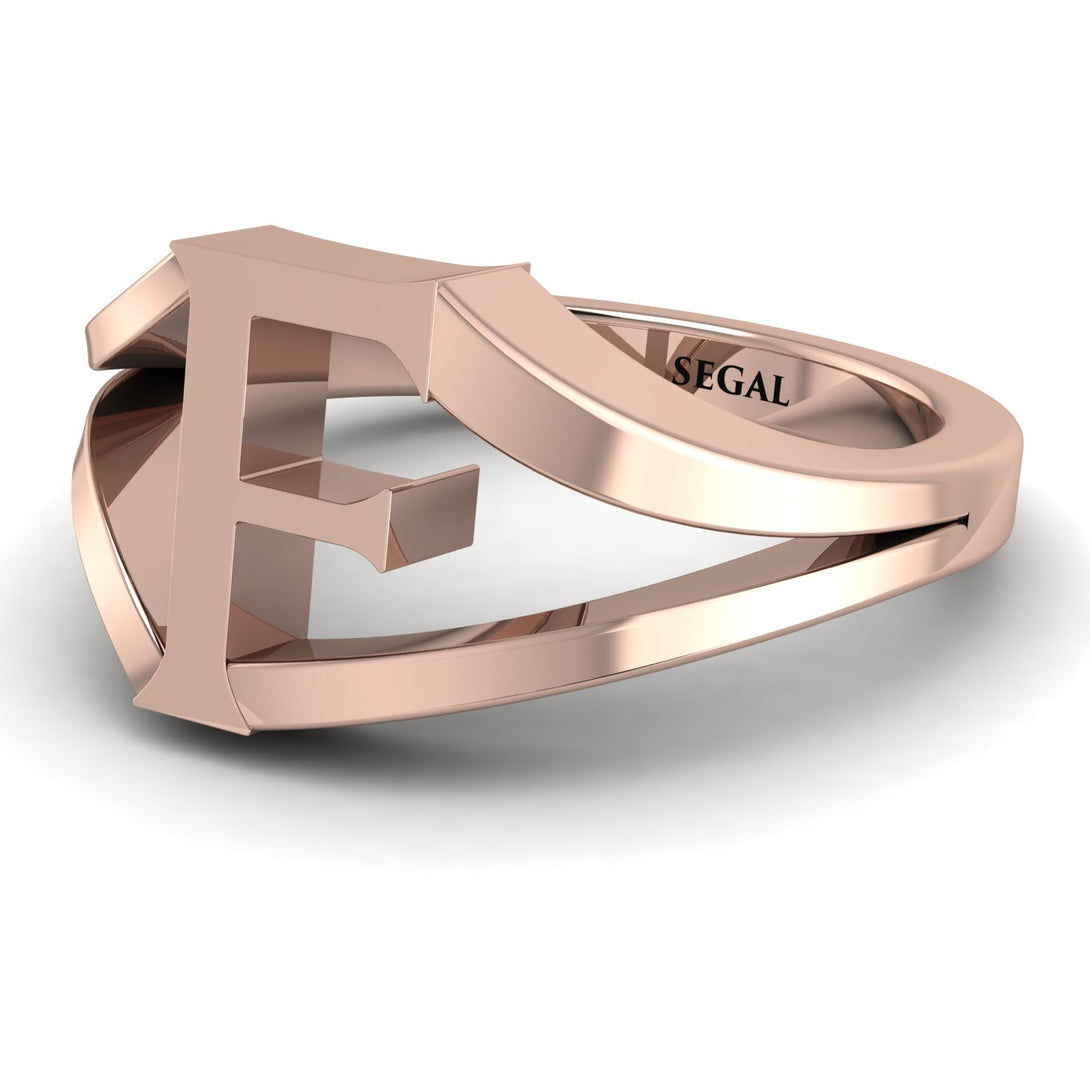 Gold Initial F Ring