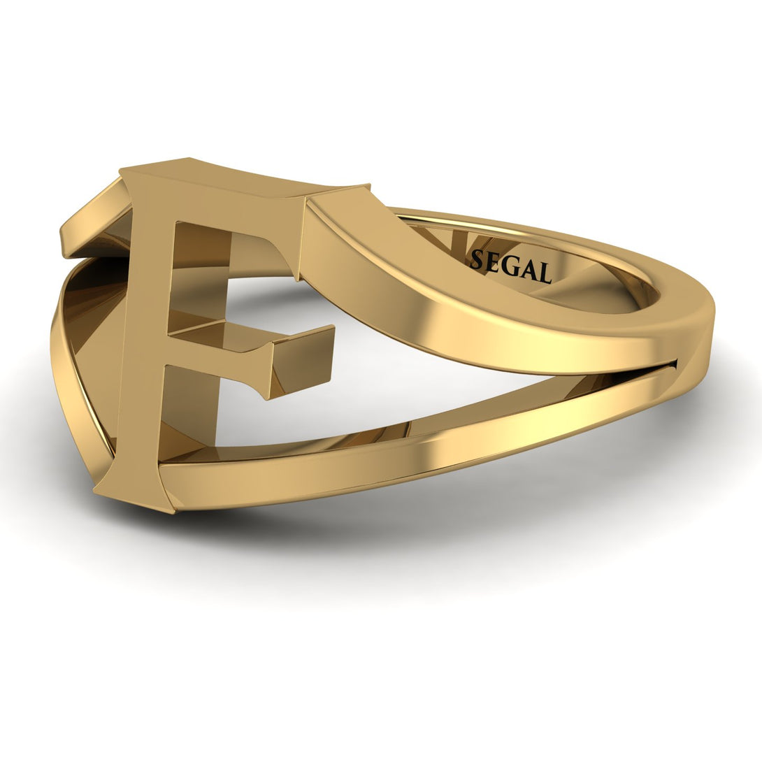Gold Initial F Ring