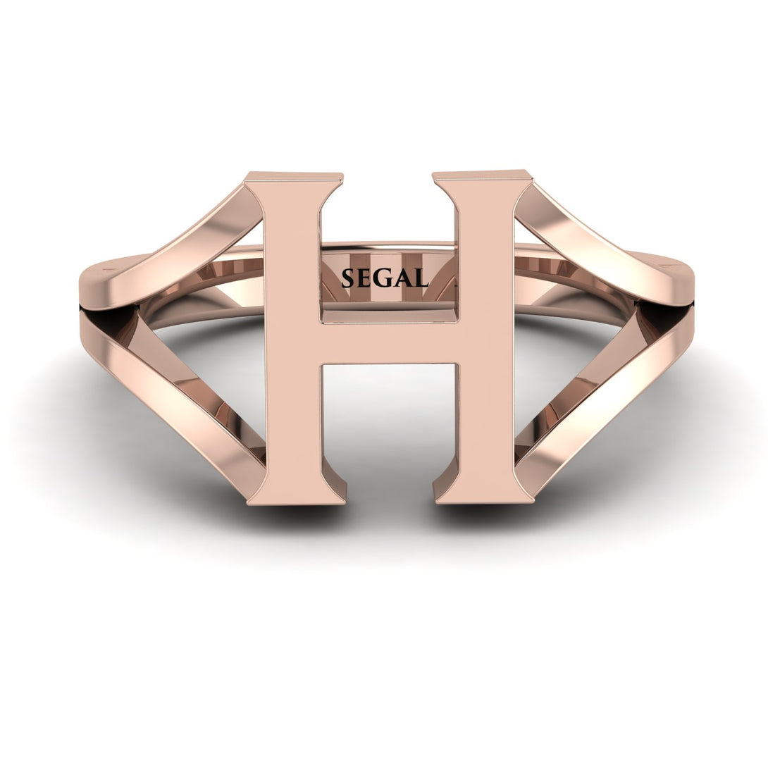 Gold Initial H Ring