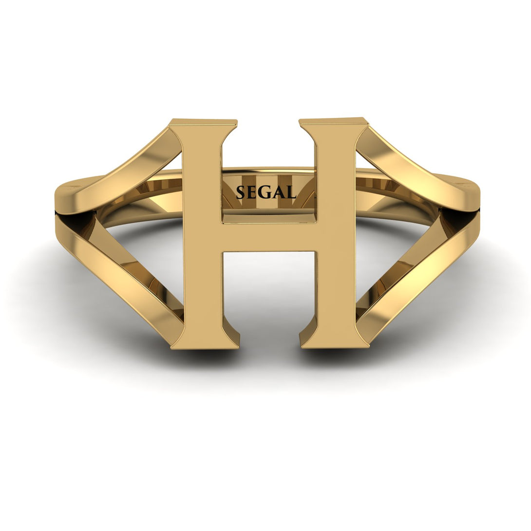 Gold Initial H Ring