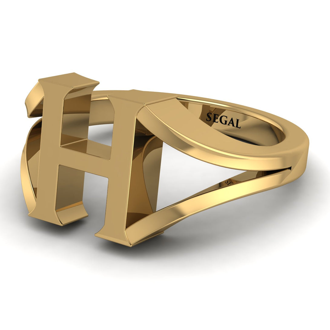 Gold Initial H Ring