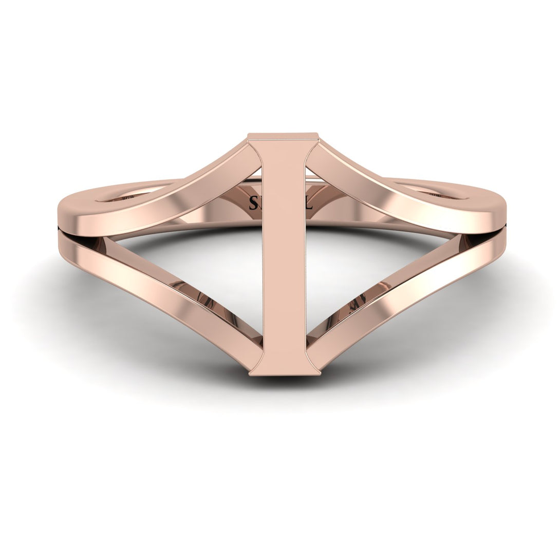 Gold Initial I Ring