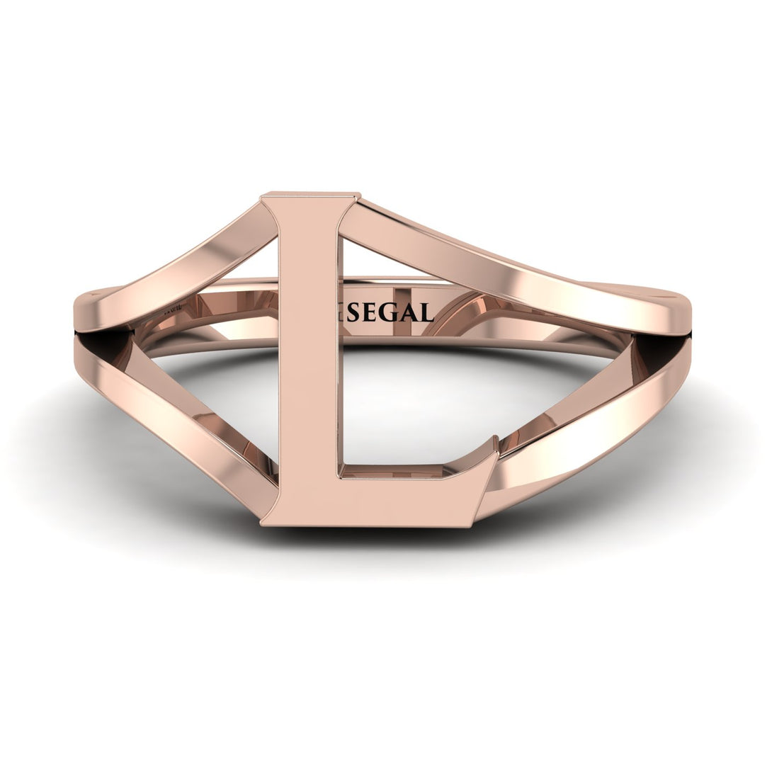 Gold Initial L Ring