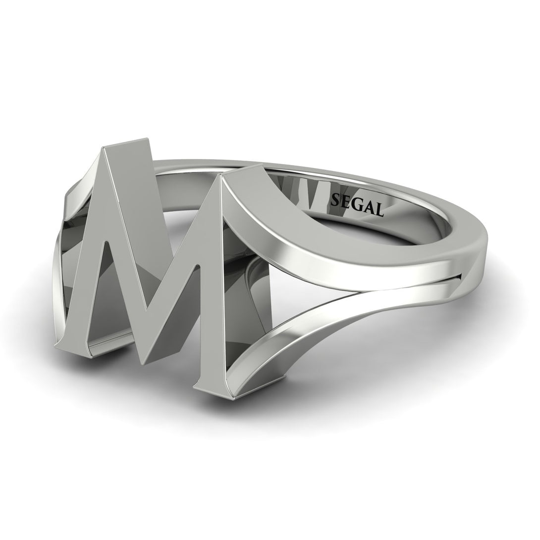 Gold Initial M Ring