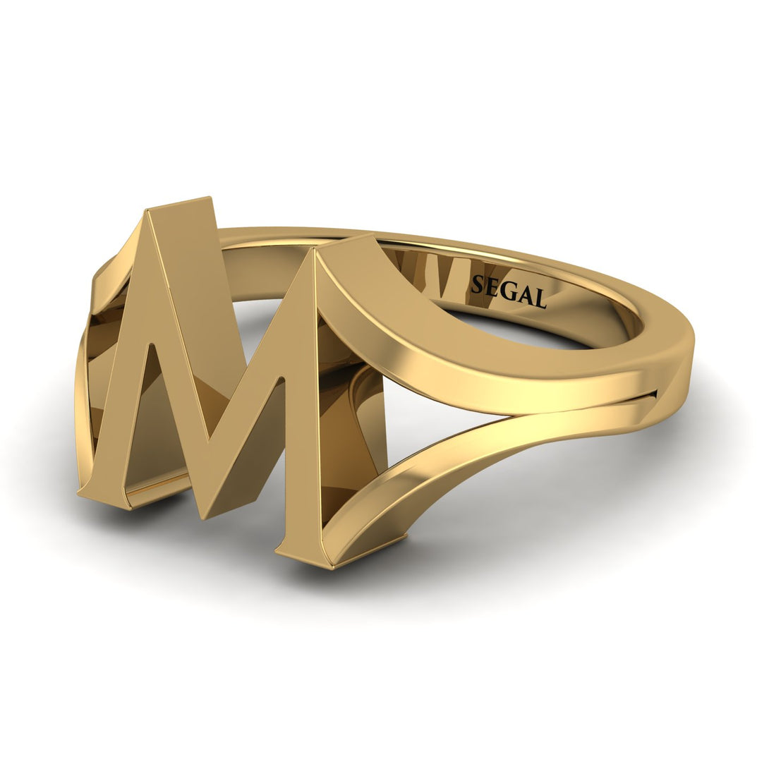 Gold Initial M Ring