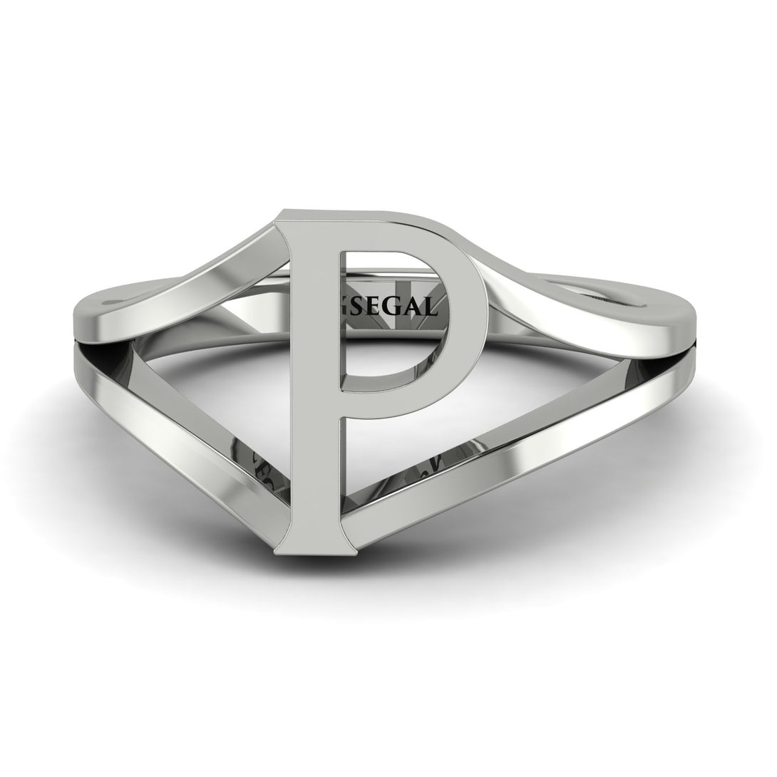 Gold Initial P Ring