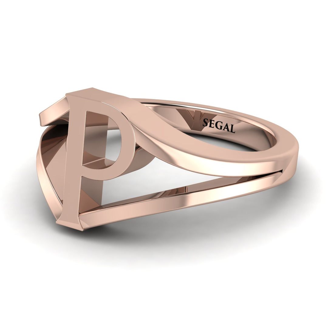 Gold Initial P Ring