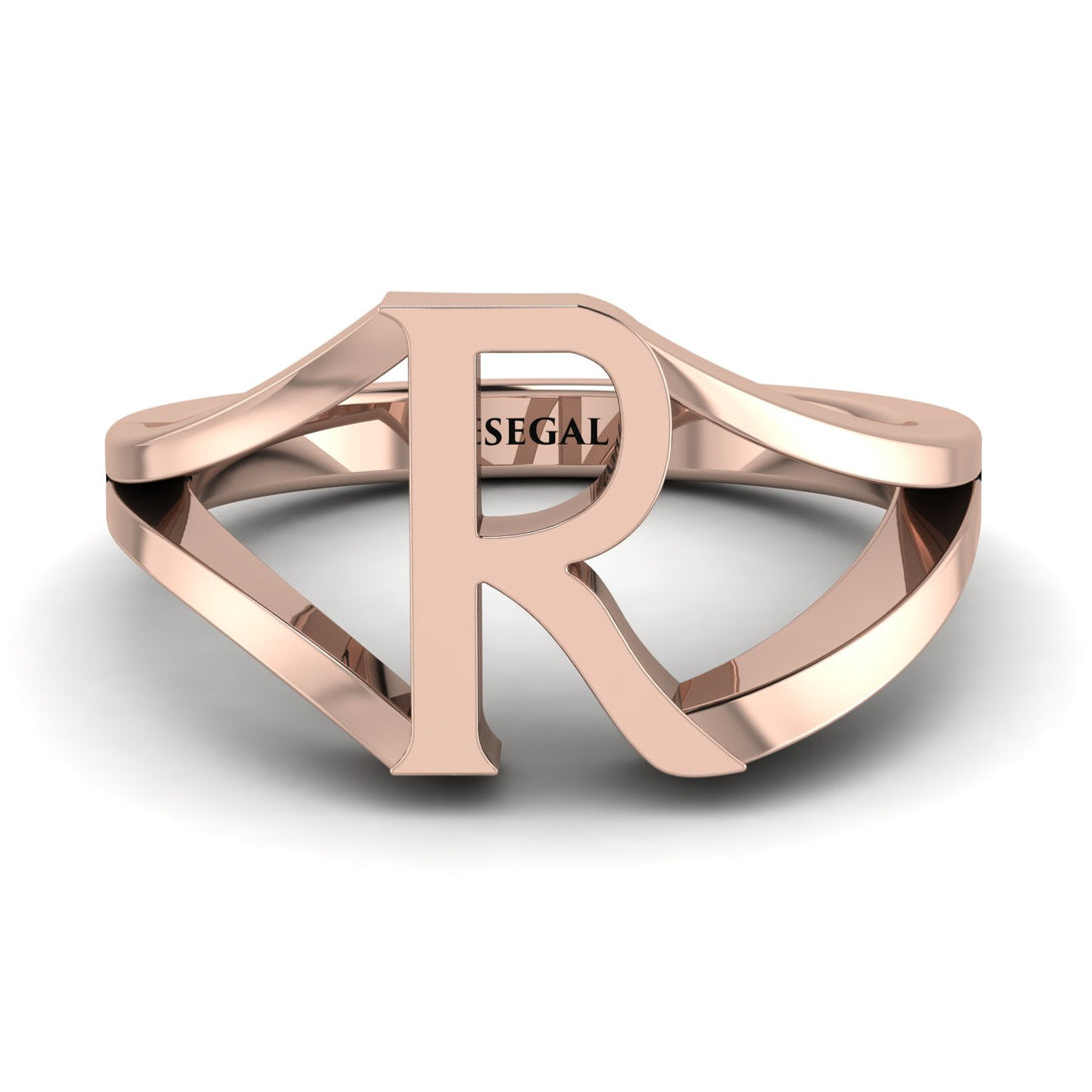 Gold Initial R Ring